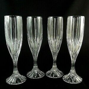 MIKASA Park Lane Champagne Crystal Flutes Set of 4